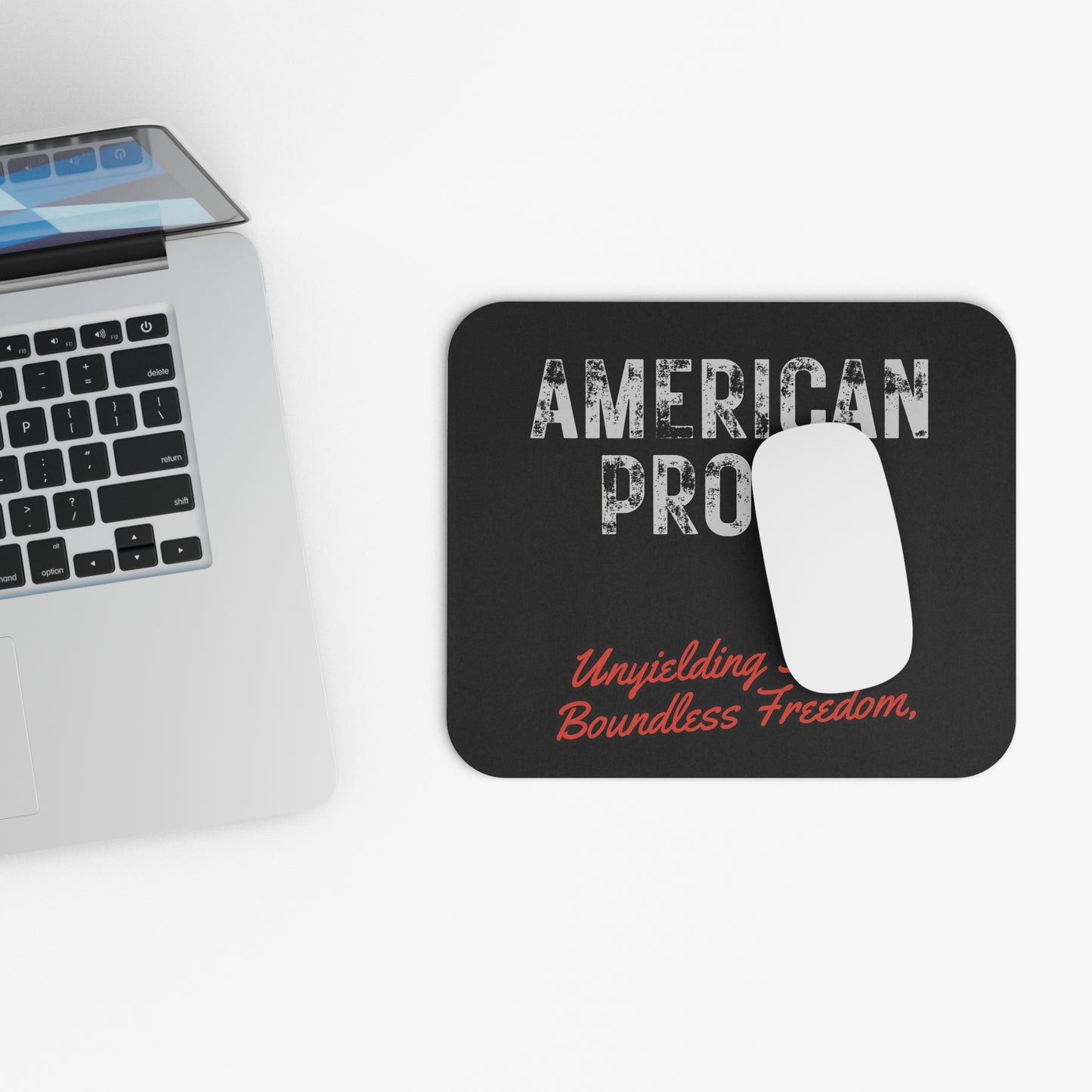American Proud Mouse Pad — 'Unyielding Spirit, Boundless Freedom' Patriotic Desk Mat