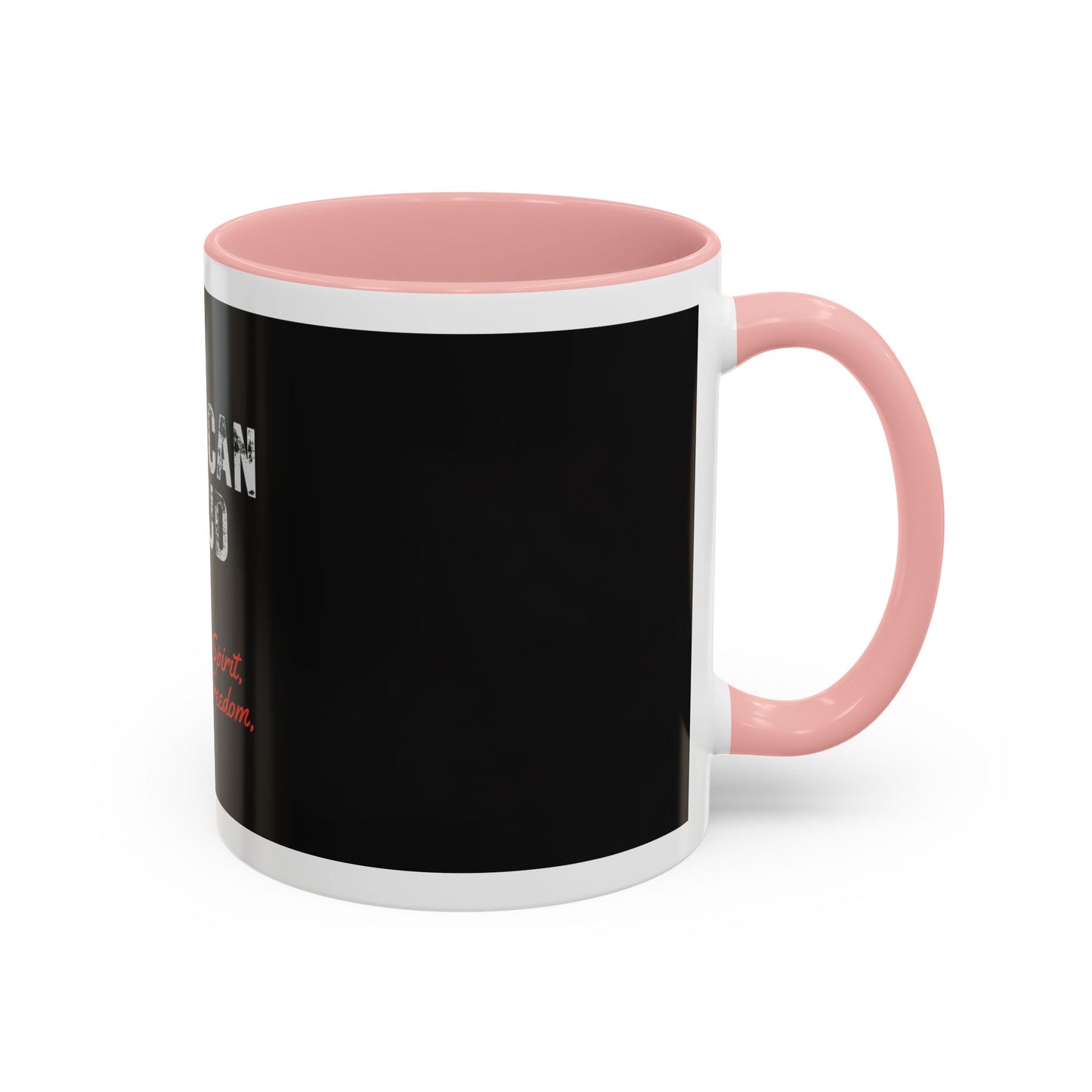 American Proud Coffee Mug — 'Unyielding Spirit, Boundless Freedom' Patriotic Accent Mug (11/15 oz)