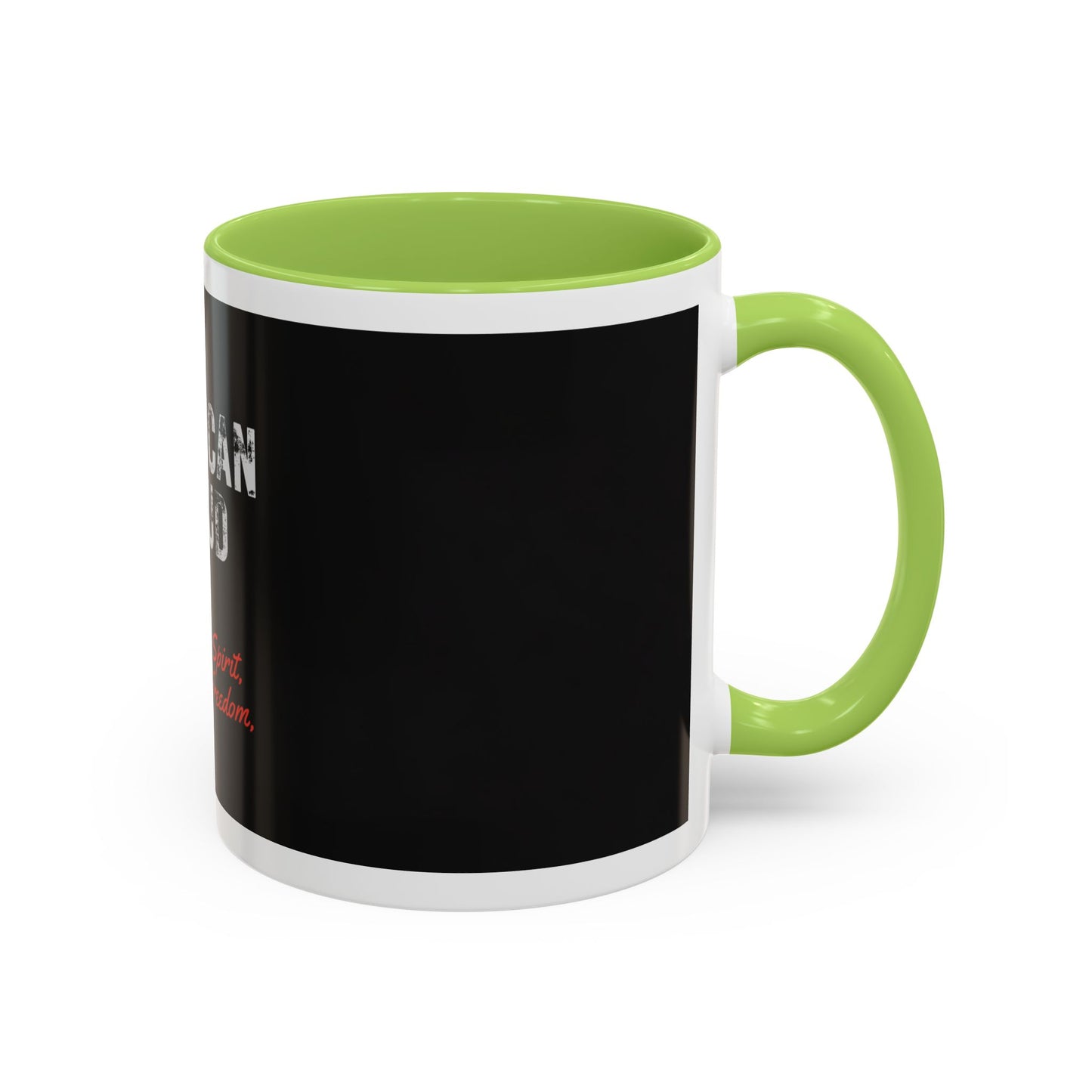 American Proud Coffee Mug — 'Unyielding Spirit, Boundless Freedom' Patriotic Accent Mug (11/15 oz)