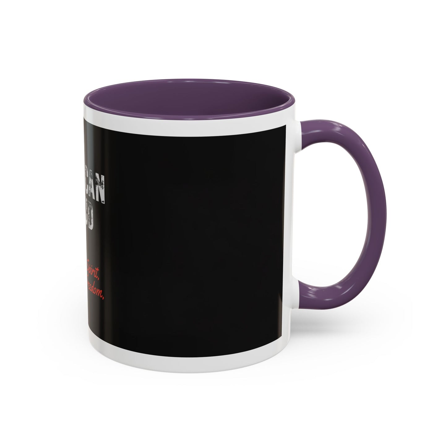 American Proud Coffee Mug — 'Unyielding Spirit, Boundless Freedom' Patriotic Accent Mug (11/15 oz)