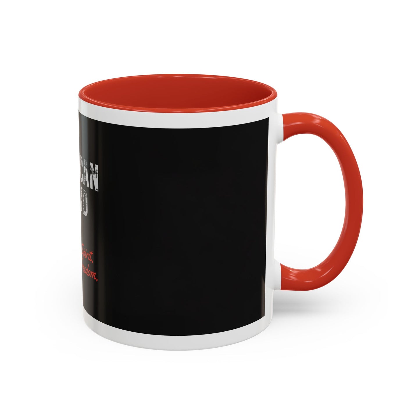American Proud Coffee Mug — 'Unyielding Spirit, Boundless Freedom' Patriotic Accent Mug (11/15 oz)