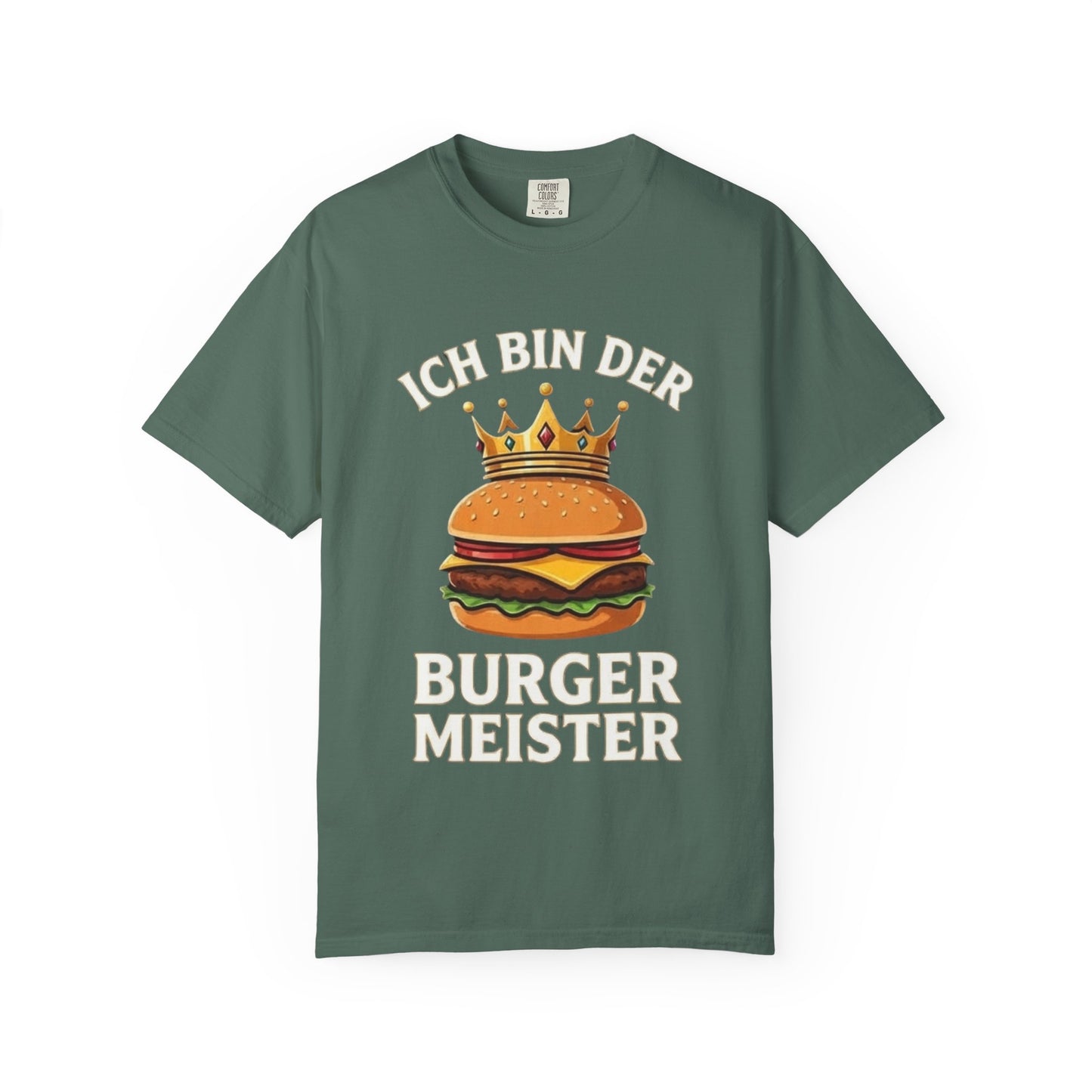 Burger Meister T‑Shirt — "Ich bin der Burger Meister" German Funny Burger Tee