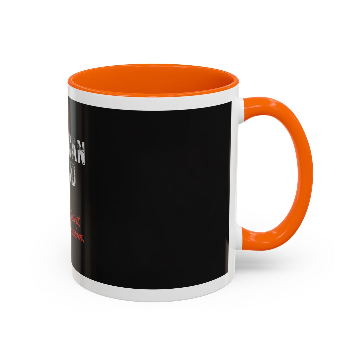 American Proud Coffee Mug — 'Unyielding Spirit, Boundless Freedom' Patriotic Accent Mug (11/15 oz)